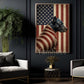 July 4th Pitbull Dog USA Flag Canvas Painting, Freedom Guardian Wall Art Decor, Independence Day Poster Gift For Pitbull Lover