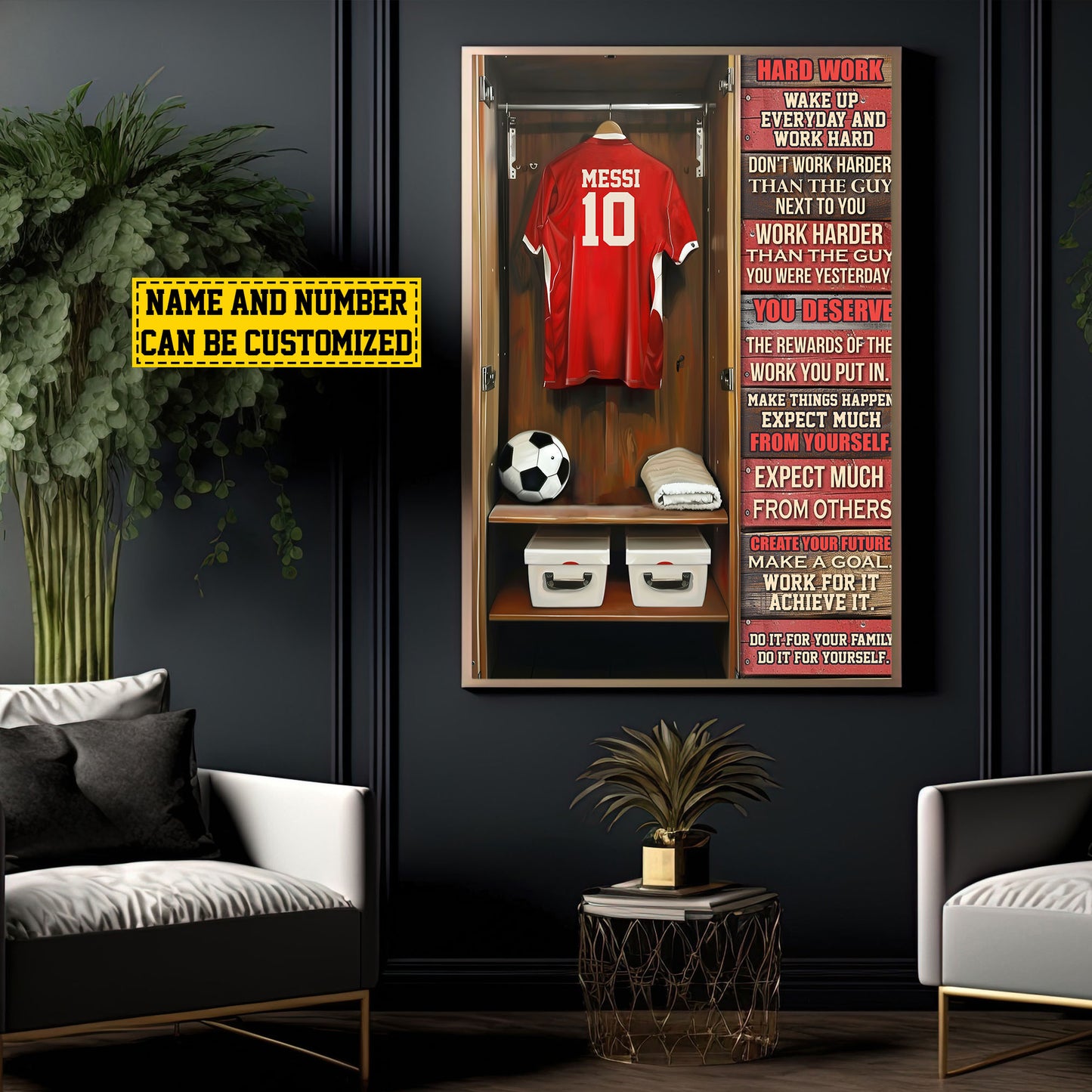 Personalized Soccer Canvas Painting, Do It For Your Family And Yourself, Sport Wall Art Decor, Poster Gift For Soccer Lovers