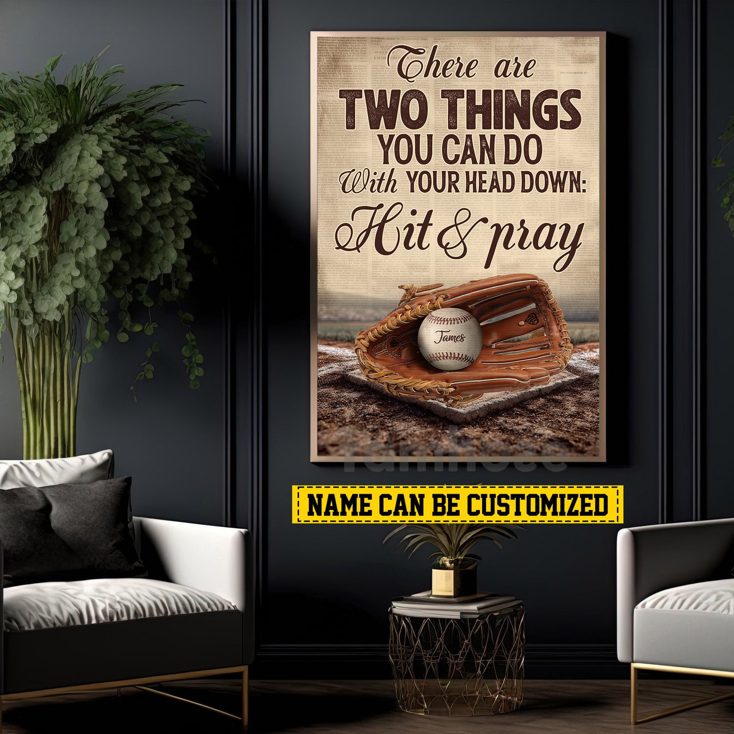Personalized Baseball Canvas Painting, There Are Two Things You Can Do Sport Wall Art Decor, Poster Gift For Baseball Lovers