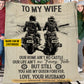 Romantic Biker Couple Fleece Blanket, To My Wife Woven Blanket & Sherpa Blanket Valentine's Day Gifts For Girlfriend Or Wife Who Loves Motorbikes From Husband