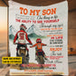 Funny Personalized Motocross Fleece Blanket, To My Son Woven Blanket, Cool Sherpa Blanket Gift For Motocross Son From Dad