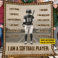 Cool Personalized Softball Girl Fleece Blanket, I Am A Softball Player Sport Woven Blanket, Cool Sherpa Blanket Gift For Softball Lovers