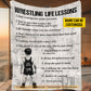 Personalized Wrestling Boys Fleece Blanket, Wrestling Life Lessons Sport Woven Blanket - Sherpa Blanket Gift For Wrestling Lovers