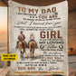 Cool Personalized Cowboy & Cowgirl Fleece Blanket, To My Dad Woven Blanket, Cool Sherpa Blanket Gift For Dad From Horse-Loving Daughter