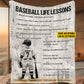 Personalized Baseball Boy Fleece Blanket, Baseball Life Lessons Sport Woven Blanket, Cool Sherpa Blanket Gift For Baseball Lovers