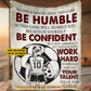 Motivational Personalized Soccer Girl Fleece Blanket, Be Humble Confident And Work Hard Woven Blanket, Cool Sherpa Blanket Gift For Soccer Lovers