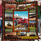 Personalized Tractor Fleece Blanket, Tractor Woven Blanket, Cool Sherpa Blanket Gift For Tractor Lovers, Farmer