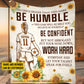 Motivational Personalized Soccer Girl Fleece Blanket, Be Humble Be Confident And Work Hard Sport Woven Blanket, Cool Sherpa Blanket Gift For Soccer Lovers