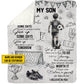 Personalized Soccer Kid Fleece Blanket, To My Son Woven Blanket, Cool Sherpa Blanket Gift For Soccer Lovers