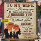Romantic Cowboy Cowgirl Couple Fleece Blanket, To My Wife Woven Blanket & Sherpa Blanket Valentine's Day Gift For Cowgirl Wife From Cowboy Husband