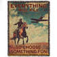 Funny Horse Fleece Blanket, Everything Will Kill You Woven Blanket, Cool Sherpa Blanket Gift For Horse Lover