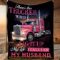 Trucker's Wife Fleece Blanket, There's This Trucker Woven Blanket, Cozy Sherpa Blanket Valentine Gift For Trucker's Wife