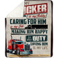 Trucker's Wife Fleece Blanket, Missing My Trucker Is My Hobby Woven Blanket, Cozy Sherpa Blanket Valentine Gift For Trucker's Wife