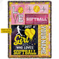 Personalized Softball Girl Fleece Blanket, Just A Girl Who Loves Softball Sport Woven Blanket, Cozy Sherpa Blanket Gift For Softball Lovers