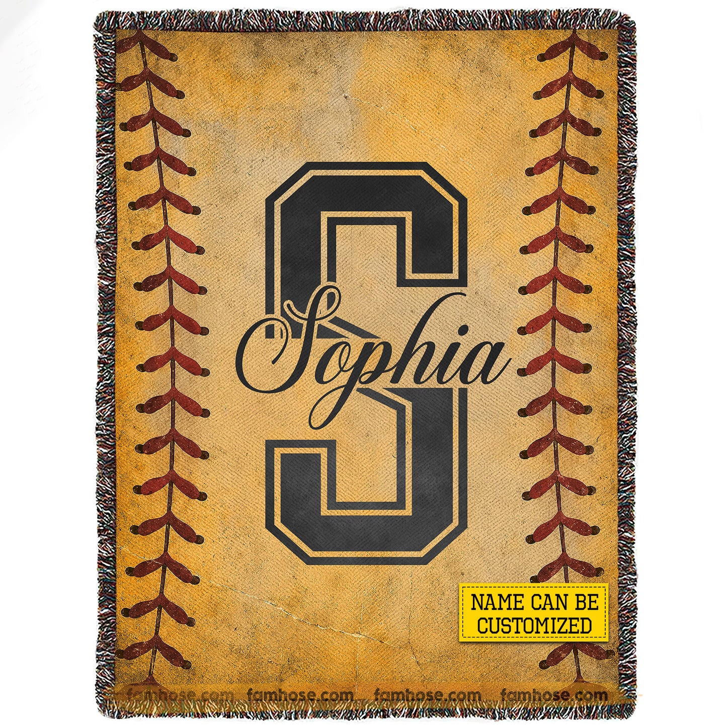 Vintage Personalized Softball Fleece Blanket, Diamond Queen Sport Woven Blanket, Cozy Sherpa Blanket Gift For Softball Lover