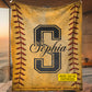 Vintage Personalized Softball Fleece Blanket, Diamond Queen Sport Woven Blanket, Cozy Sherpa Blanket Gift For Softball Lover