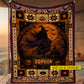 Personalized Halloween Witch Fleece Blanket, Fly With The Moon Woven Blanket, Sherpa Blanket Spooky Season Gift For Witch Lover