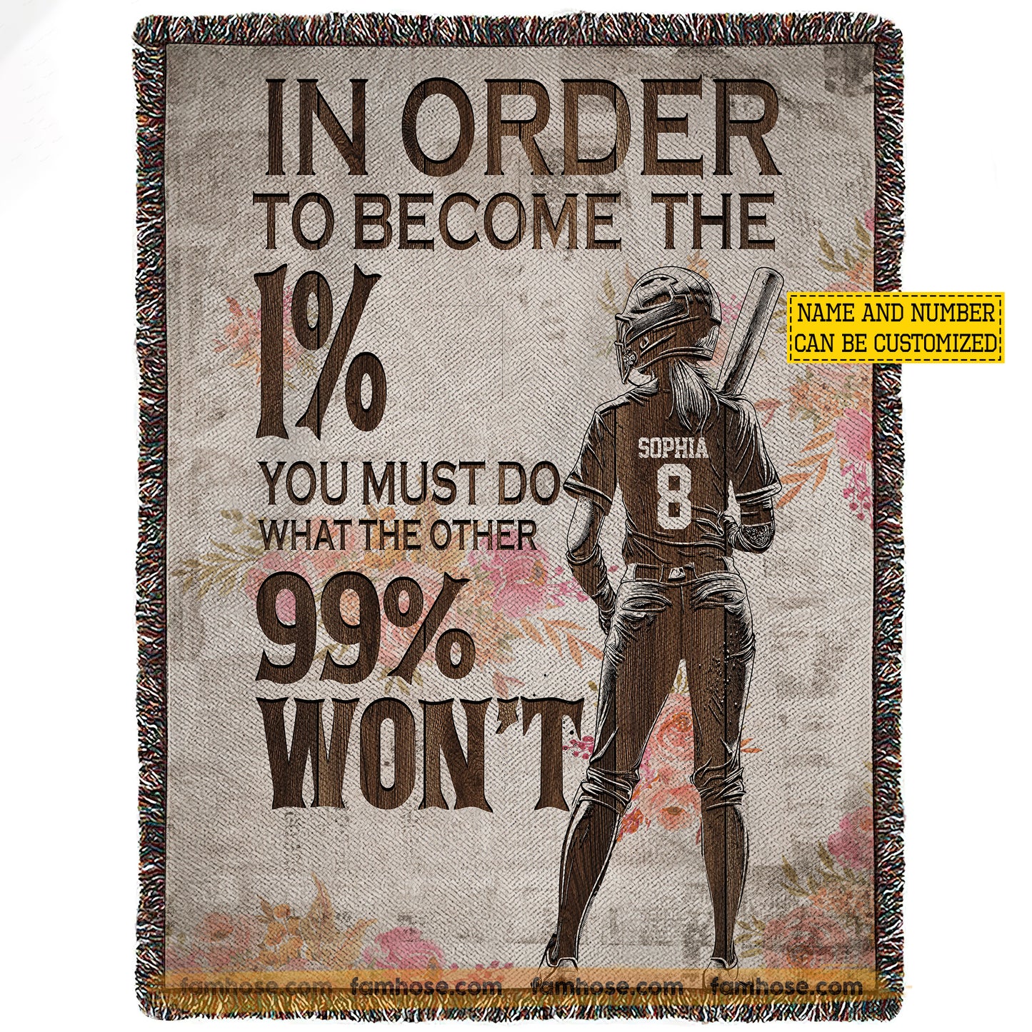 Personalized Softball Girl Fleece Blanket, In Order To Become The 1% Sport Woven Blanket, Sherpa Blanket Gift For Softball Lovers