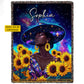 Personalized Black Woman Fleece Blanket, Wrapped in Melanin & Stardust Sherpa Blanket, Woven Blanket Gift For Black Woman
