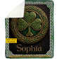Personalized Lucky Shamrock Fleece Blanket, Celtic Shamrock Woven Blanket, Sherpa Blanket Patrick's Day Gift For For Irish Lovers