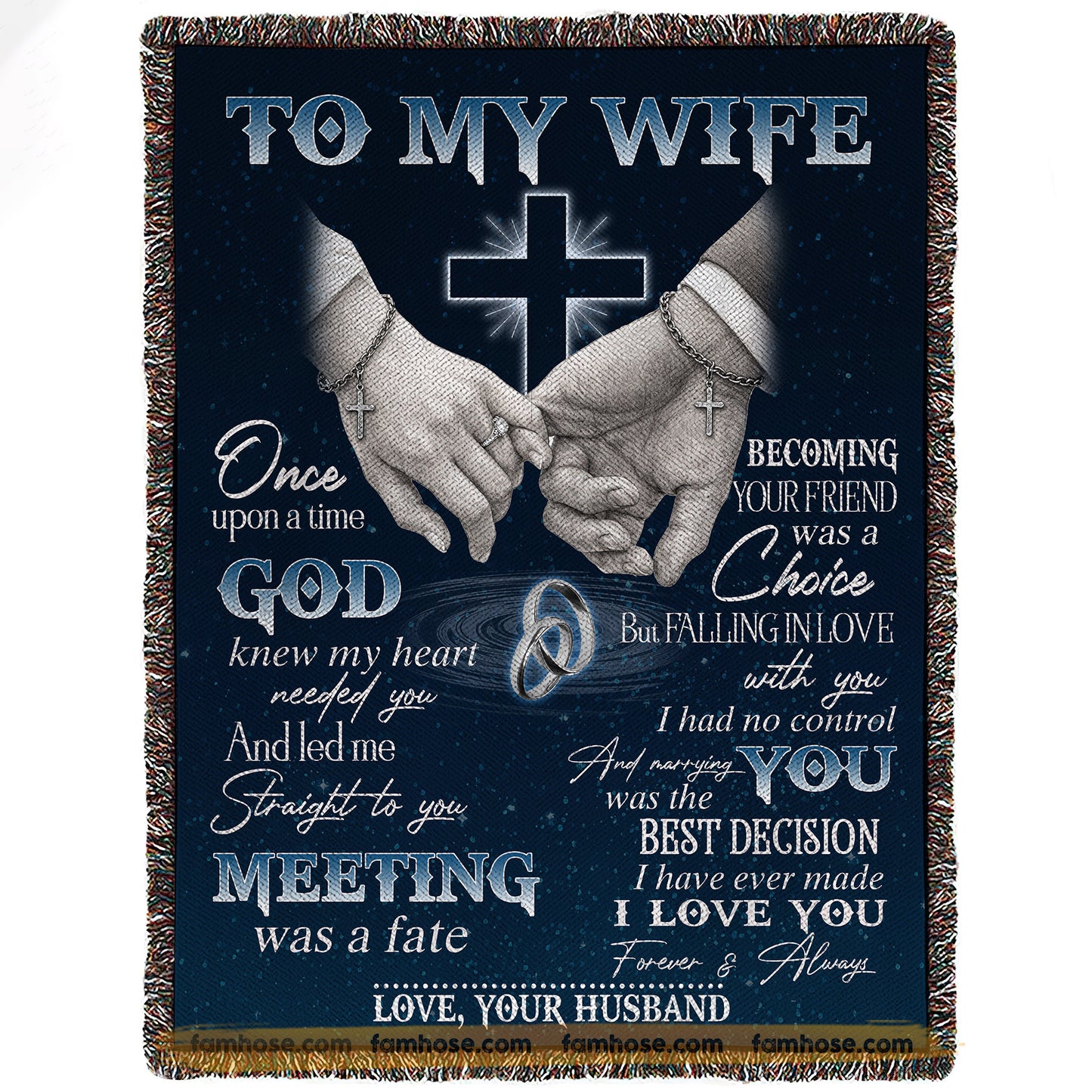Personalized To My Wife Fleece Blanket, God Knew My Heart Needed You Woven Blanket, Christian Sherpa Blanket Gift For Wife
