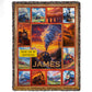 Personalized Train Fleece Blanket, Steam Locomotive Woven Blanket, Cozy Sherpa Blanket Gift For Train Lovers