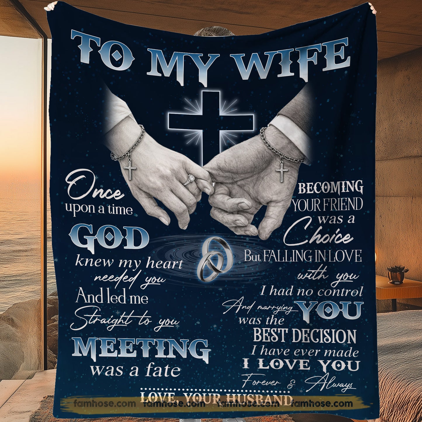 Personalized To My Wife Fleece Blanket, God Knew My Heart Needed You Woven Blanket, Christian Sherpa Blanket Gift For Wife