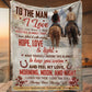 Vintage To The Man I Love Fleece Blanket, Feel My Love Woven Blanket, Cozy Sherpa Blanket Valentine Gift For Cowboy