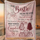 Vintage To My Bestie Fleece Blanket, You Are The Sister Woven Blanket - Sherpa Blanket Gift For Your Best Friend