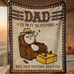 Funny Dad Fleece Blanket, Dad Is Not Sleeping He's Just Resting His Eyes Woven Blanket, Sherpa Blanket Father's Day Gift For Cowboy Dad