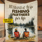 Romantic Personalized Fishing Couple Fleece Blanket, Husband & Wife Fishing Partners For Life Woven Blanket, Cool Sherpa Blanket Gift For Fishing-Loving Couple