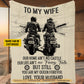 Romantic Biker Couple Fleece Blanket, To My Wife Woven Blanket & Sherpa Blanket Valentine's Day Gift For Motorcycle-Loving Couple