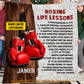 Motivational Personalized Boxing Fleece Blanket, Boxing Life Lessons Sport Woven Blanket, Cool Sherpa Blanket Gift For Boxing Lovers