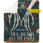 Personalized Halloween Couple Fleece Blanket, Till Death Do Us Part Woven Blanket, Sherpa Blanket Spooky Season Gift For Couple