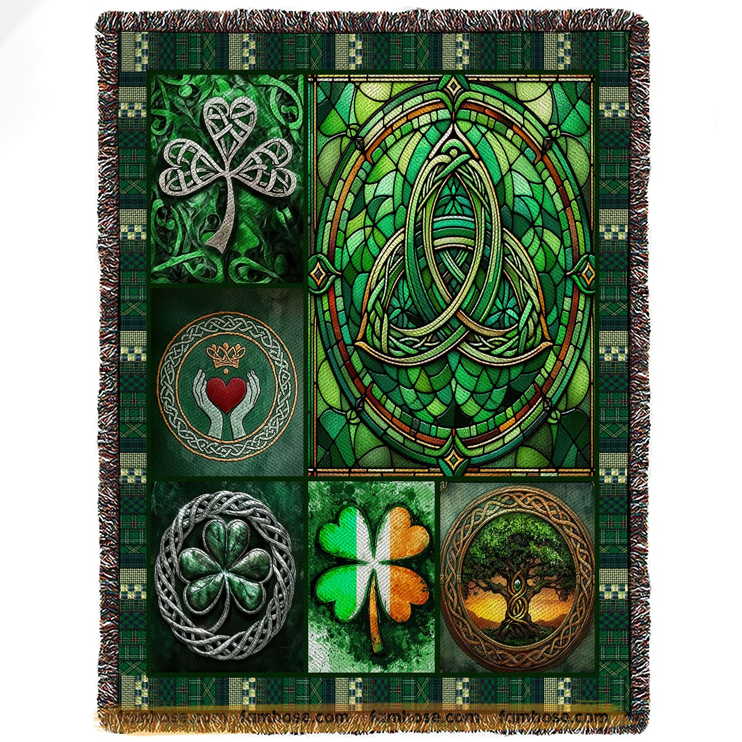Shamrock Fleece Blanket, Patrick's Sign Woven Blanket, Cool Sherpa Blanket Gift For Patrick's Day