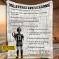 Personalized Volleyball Girl Fleece Blanket, Volleyball Life Lessons Woven Blanket, Cool Sherpa Blanket Gift For Kids, Volleyball Lovers