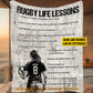 Motivational Personalized Rugby Girl Fleece Blanket, Rugby Life Lessons Sport Woven Blanket, Cool Sherpa Blanket Gift For Rugby Lovers