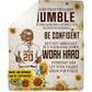 Motivational Personalized Softball Girl Fleece Blanket, Be Humble Be Confident And Work Hard Sport Woven Blanket, Cool Sherpa Blanket Gift For Softball Lovers