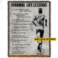 Motivational Personalized Running Boy Fleece Blanket, Running Life Lessons Sport Woven Blanket, Cool Sherpa Blanket Gift For Running Lovers