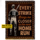 Motivational Personalized Baseball Boy Fleece Blanket, Every Strike Brings Me Closer To The Next Home Run Sport Woven Blanket, Cool Sherpa Blanket Gift For Baseball Lovers