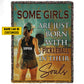 Cool Personalized Pickleball Girl Fleece Blanket, Some Girls Are Just Born With Pickleball In Their Souls Woven Blanket, Cool Sherpa Blanket Gift For Pickleball Lovers