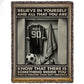 Motivational Personalized Soccer Fleece Blanket, Believe In Yourself All That You Are Woven Blanket, Cool Sherpa Blanket Gift For Soccer Lovers