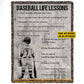 Personalized Baseball Boy Fleece Blanket, Baseball Life Lessons Sport Woven Blanket, Cool Sherpa Blanket Gift For Baseball Lovers