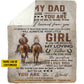Cool Personalized Cowboy & Cowgirl Fleece Blanket, To My Dad Woven Blanket, Cool Sherpa Blanket Gift For Dad From Horse-Loving Daughter