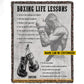 Personalized Boxing Boy Fleece Blanket, Boxing Life Lessons Sport Woven Blanket, Cool Sherpa Blanket Gift For Boxing Lovers
