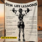 Cool Personalized Gym Girl Fleece Blanket, Gym Life Lessons Sports Woven Blanket, Cool Sherpa Blanket Gift For Gym Lovers