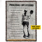 Vintage Personalized Pickleball Girl Fleece Blanket, Pickleball Life Lessons Sport Woven Blanket - Sherpa Blanket Gift For Pickleball Lovers