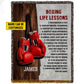 Motivational Personalized Boxing Fleece Blanket, Boxing Life Lessons Sport Woven Blanket, Cool Sherpa Blanket Gift For Boxing Lovers