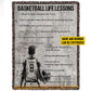 Personalized Basketball Boy Fleece Blanket, Basketball Life Lessons Sport Woven Blanket, Cool Sherpa Blanket Gift For Basketball Lovers