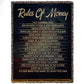 Funny Money Fleece Blanket, Rules Of Money Woven Blanket, Cool Sherpa Blanket Gift For Money Lovers